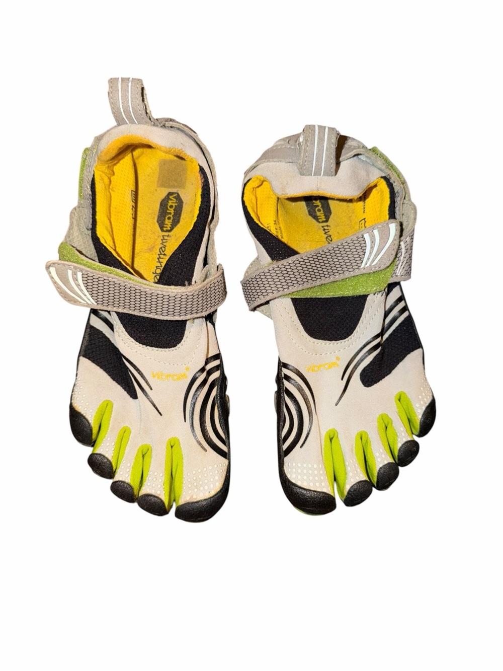 Vibram FiveFingers Beige Black Lime Green Women's Athletic Toe Shoes